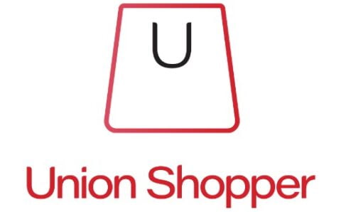 Union Shopper logo with shopping bag icon.
