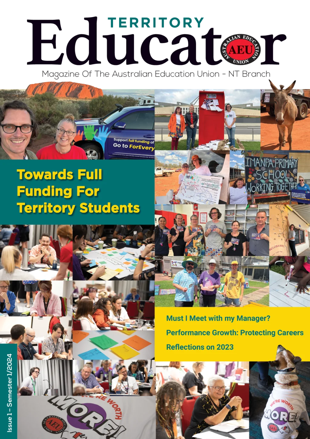 AEU NT magazine cover promoting education funding.