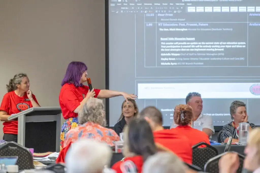 Education conference presentation in Northern Territory.