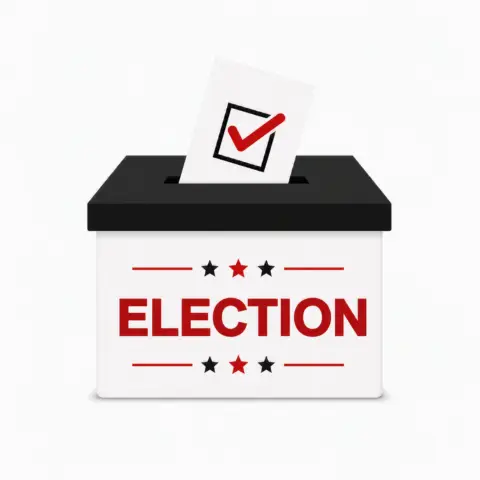 Ballot paper with tick in election box
