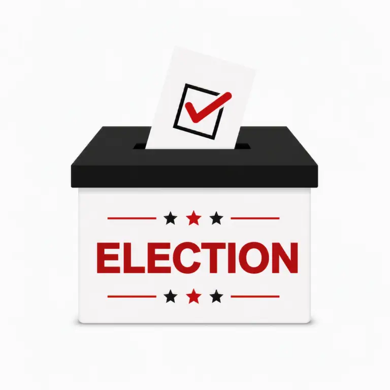 Ballot paper with tick in election box