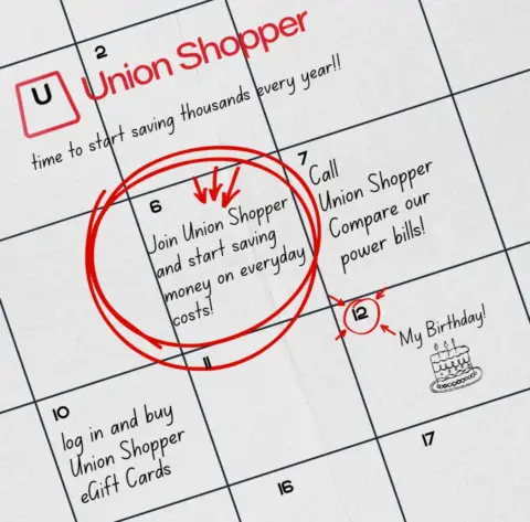Union Shopper calendar promotion highlighting savings sign-up day
