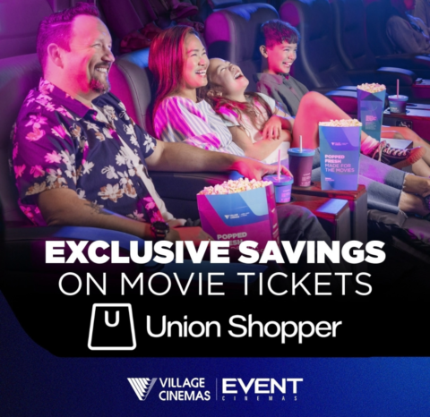 Family enjoying cinema with Union Shopper ticket savings